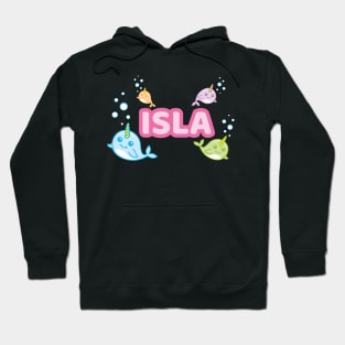 Personalised 'Isla' Narwhal (Sea Unicorn) Design Hoodie